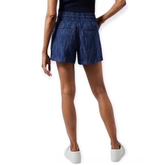 Athleta Cabo linen textured shorts navy 2 - Picture 2 of 14